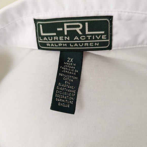 [Lauren Active] Vintage L-RL Stripe Collar Shirt - 2X - Picture 6 of 6